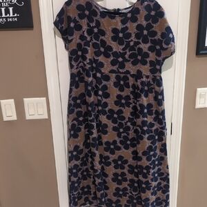Amazon Black and Brown Floral Midi Dress